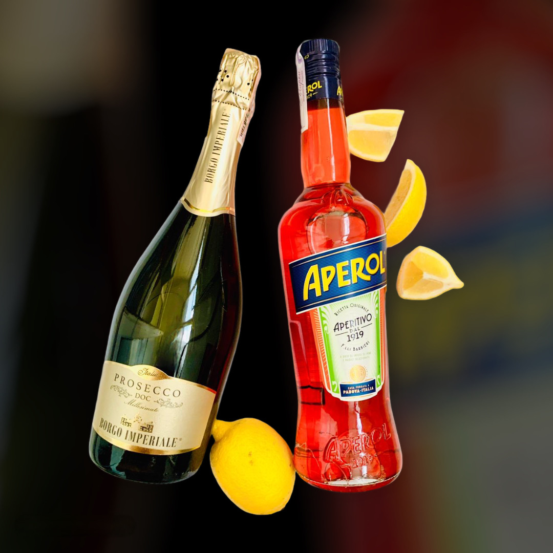 wine delivery and liqueur Aperol + Prosecco clock in Kiev