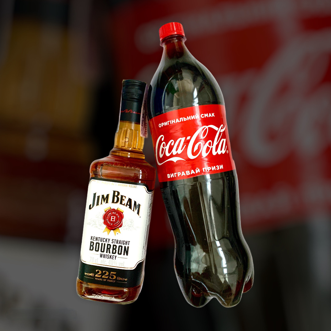 Set Whiskey Jim Beam + Coca-Cola 0,7 l + 1,5 l
